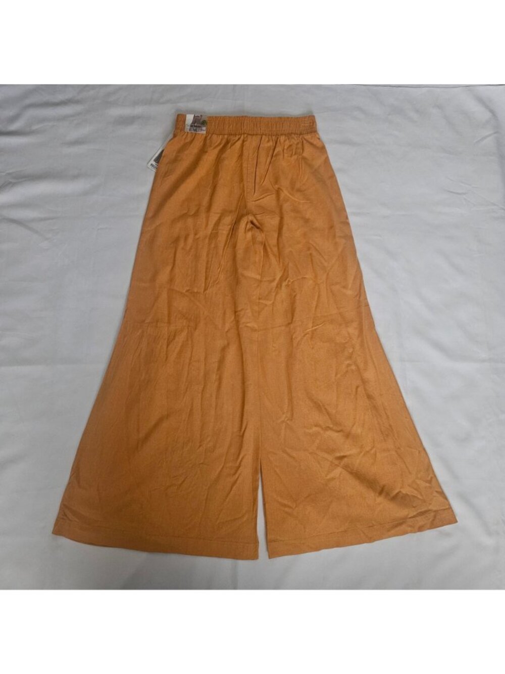 Rewash Brand Mustard Yellow Rayon-Linen Tiered Wide Leg Pants Size Medium, NWT - Picture 3 of 12